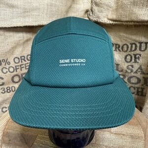 Sene Studio 5 Panel Hat Snapback Cap Green Minimalist